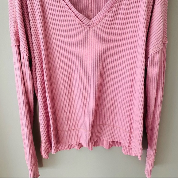 wild fable V-Neck Long Sleeve Top Pink Sz Small - Picture 3 of 8